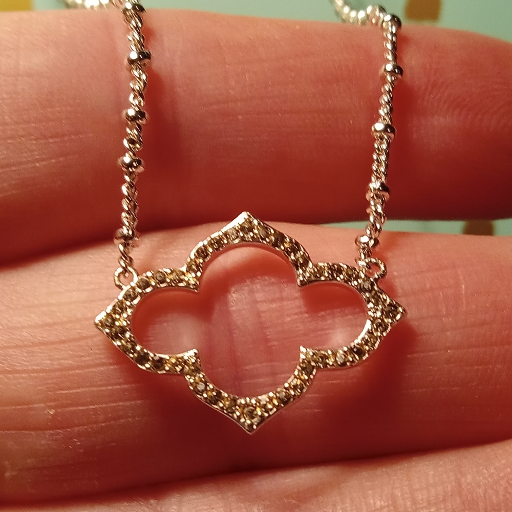 Stella & Dot Silver Pave Necklace